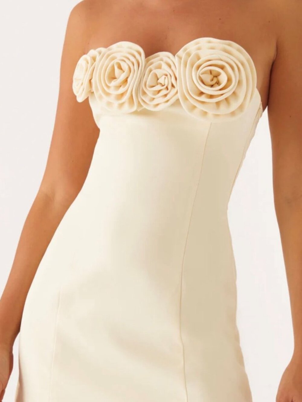 Peppermayo pale yellow mini dress with rosettes Size 0 NWT